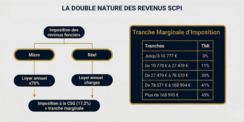 Fiscalité SCPI : la double nature des revenus